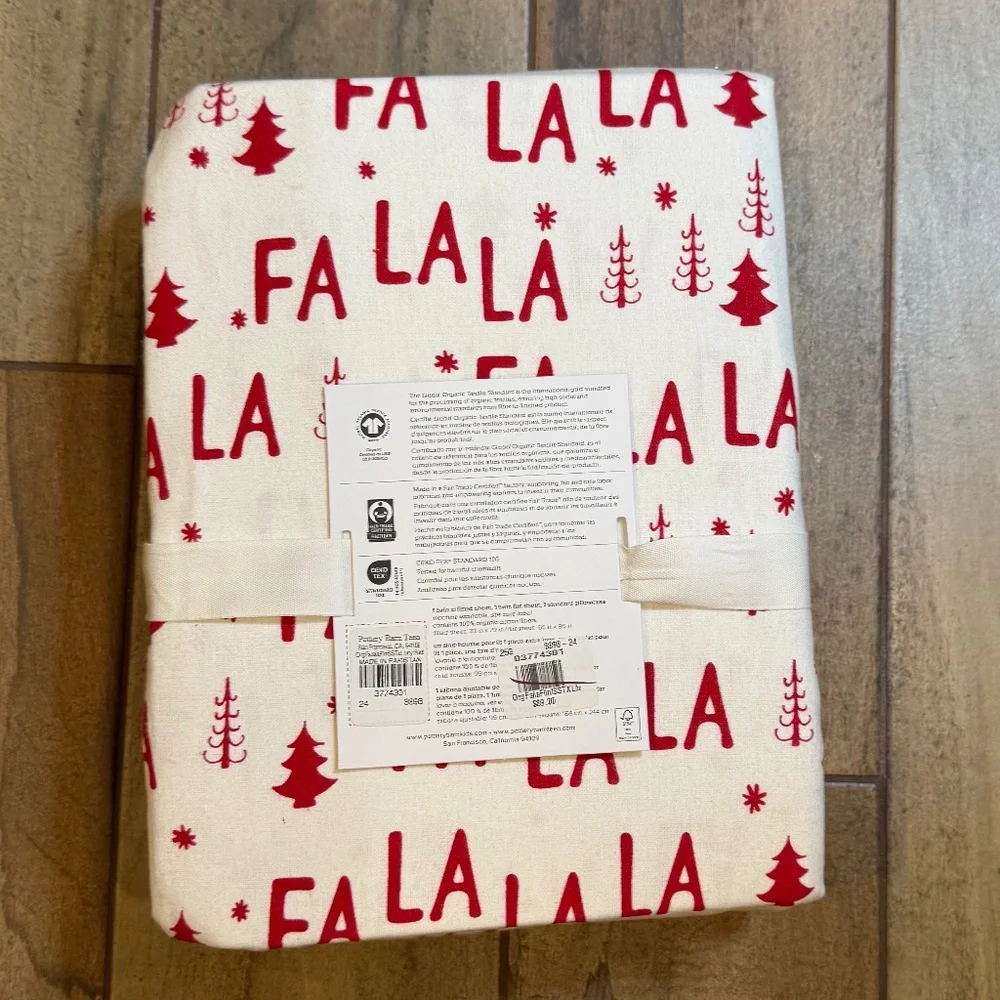 Organic Fa La La Flannel Sheet Set - PBTeen